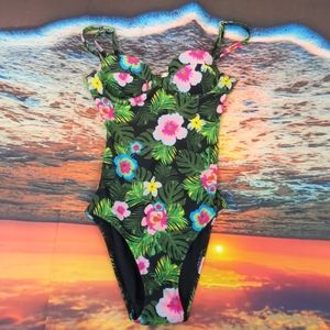 Topshop floral one piece swimsuit size 2 on tag but runs very small.